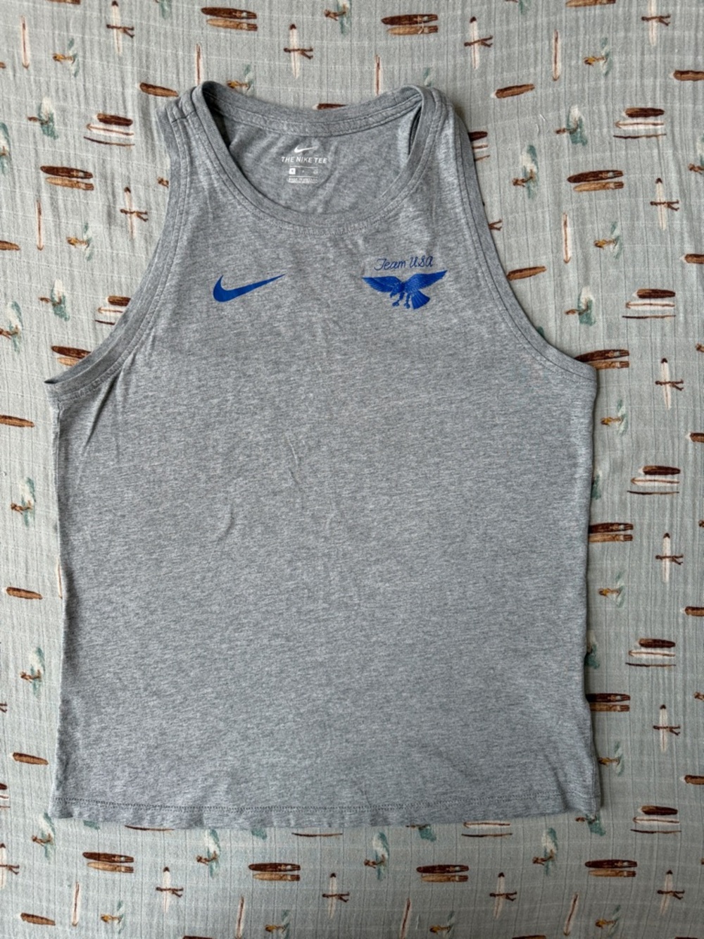 Nike Team USA Eagle Graphic Grey Tank Top Size Small